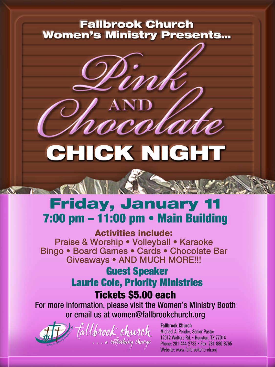 Fallbrook Church Pink & Chocolate Chick Night