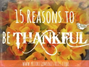 15 reasons to be thankful