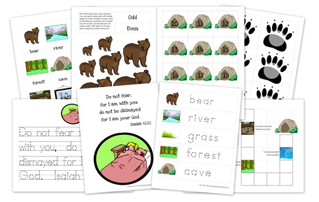 Free going on a bear hunt preschool pack