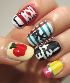 back to school nail art